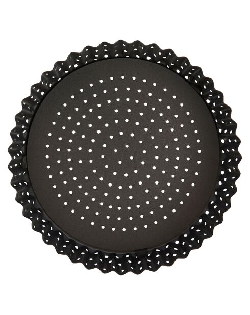 Moule à quiche perforé noir - D.18 cm