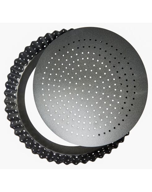 Moule à quiche perforé noir - D.20 cm