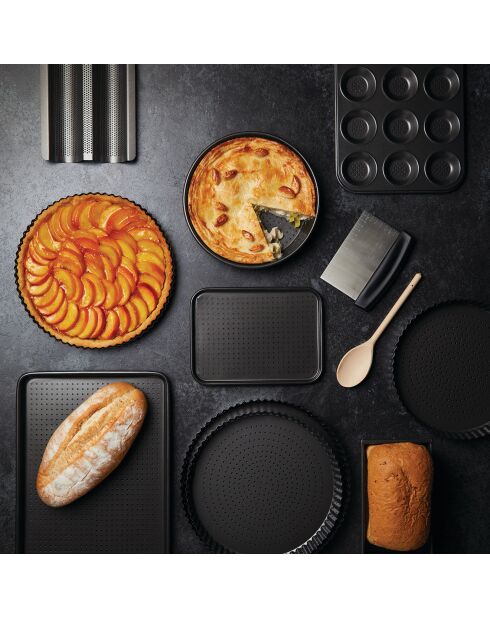 Plat de cuisson noir - 18x18.5x1.5 cm