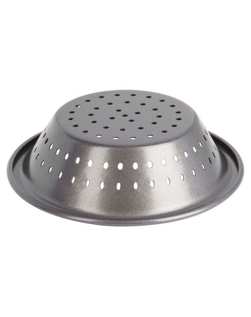 Plat à tarte perforé gris - 10x10x3 cm
