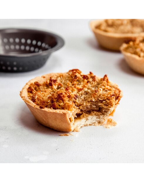 Plat à tarte perforé gris - 10x10x3 cm