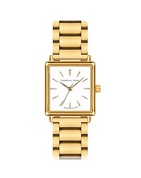 Montre Charlotte en Acier & Diamant dorée