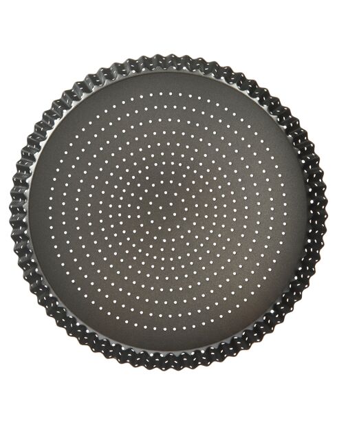 Moule à quiche perforé gris - 28x28x3.5 cm