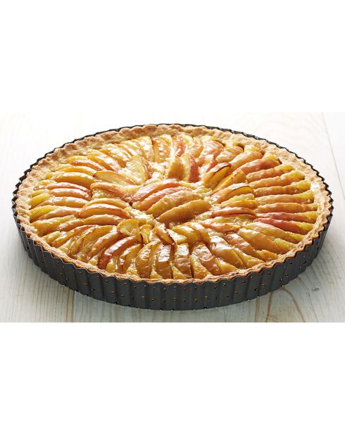 Moule à quiche perforé gris - 28x28x3.5 cm