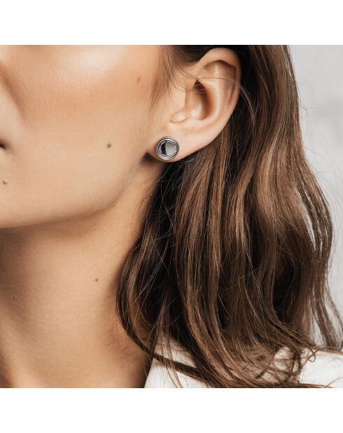 Montre Morgane en Acier & Diamant + Boucles d'oreilles argentées