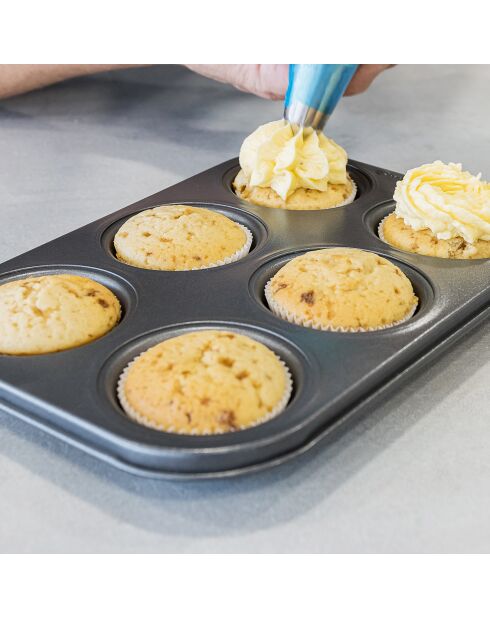 Moule à 6 Muffins gris - 27x18x2.6 cm