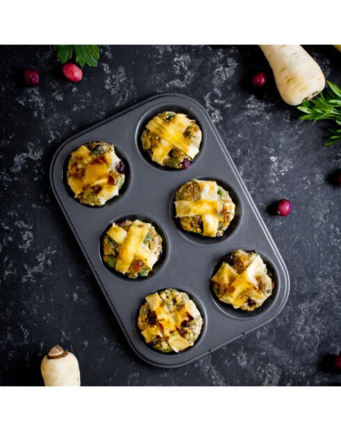 Moule à 6 Muffins gris - 27x18x2.6 cm