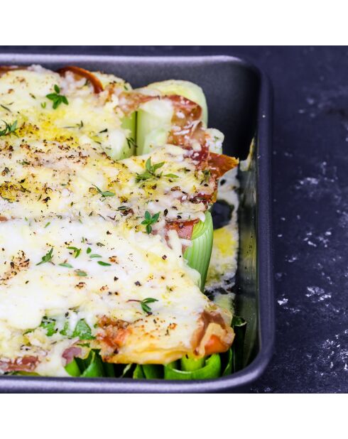 Plat de cuisson gris - 24x24x5 cm