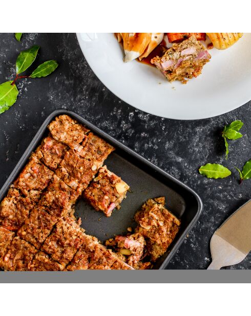 Plat de cuisson gris - 24x24x5 cm