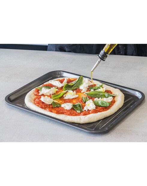Plateau de cuisson antiadhésif gris - 39x31.5x15 cm