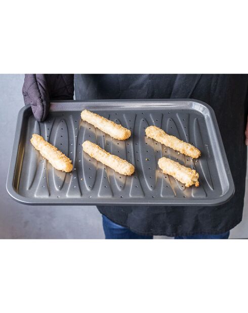 Plateau de cuisson antiadhésif gris - 39x31.5x15 cm