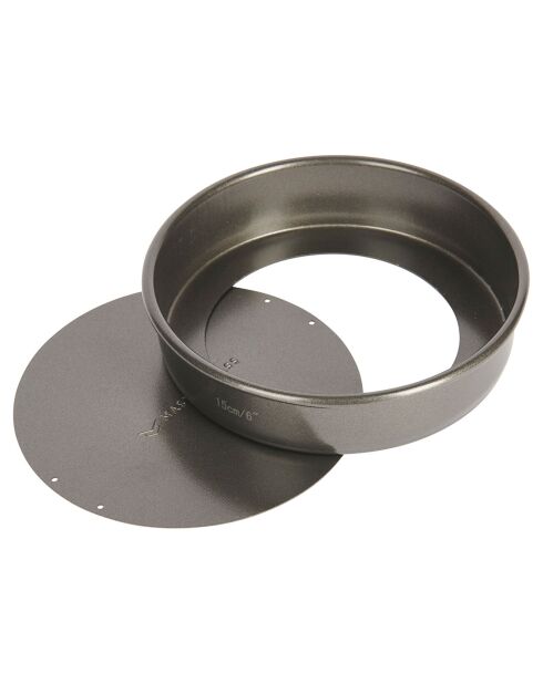 Moule rond antiadhésif à fond amovible gris - D.15 cm