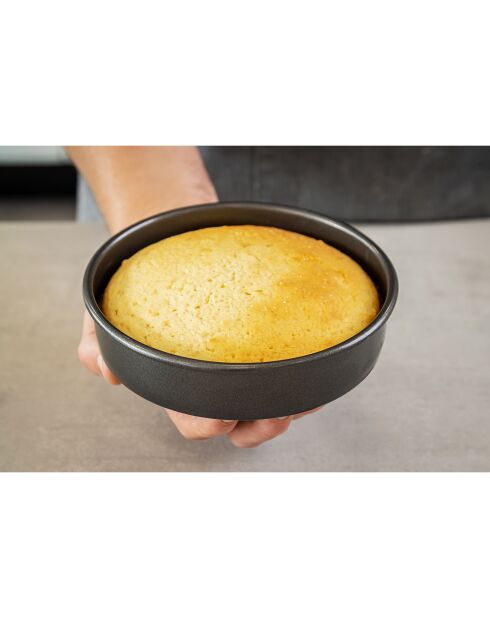 Moule rond antiadhésif à fond amovible gris - D.15 cm