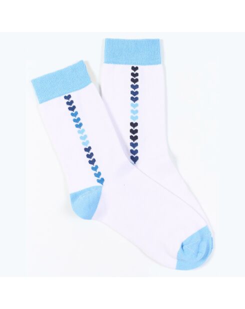 Chaussettes dépareillées blanc/bleu
