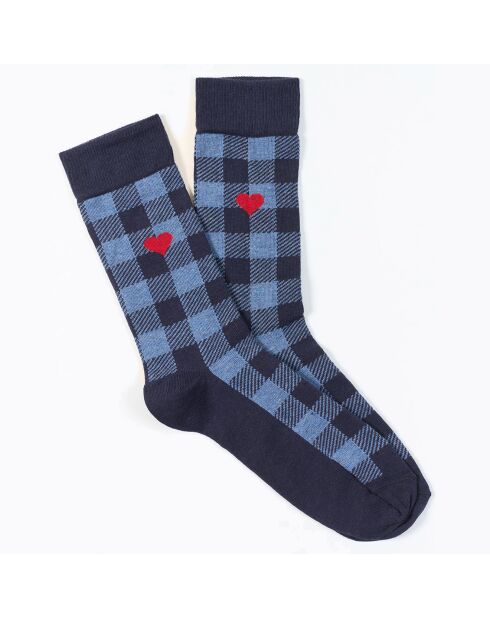 Chaussettes dépareillées bleues