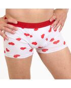 Boxer à motif blanc/rouge