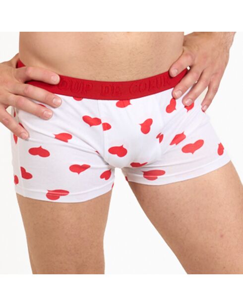 Boxer à motif blanc/rouge