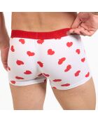 Boxer à motif blanc/rouge