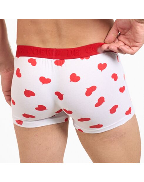 Boxer à motif blanc/rouge