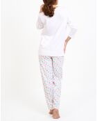 Pyjama haut manches longues & Pantalon blancs