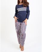 Pyjama haut manches longues & Pantalon bleu marine