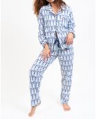 Pyjama haut manches longues & Pantalon bleus