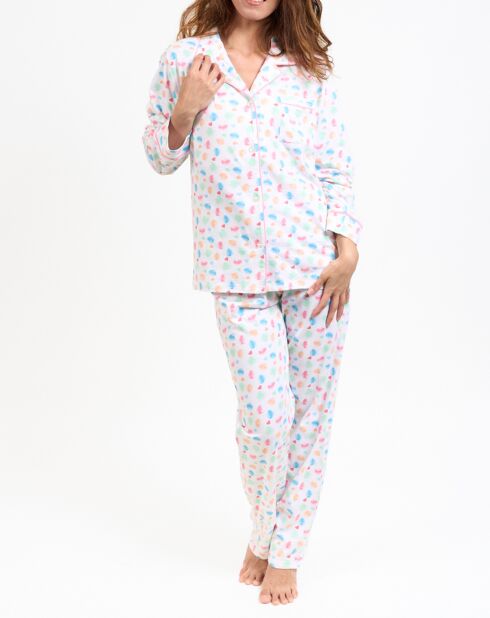 Pyjama haut manches longues & Pantalon blancs