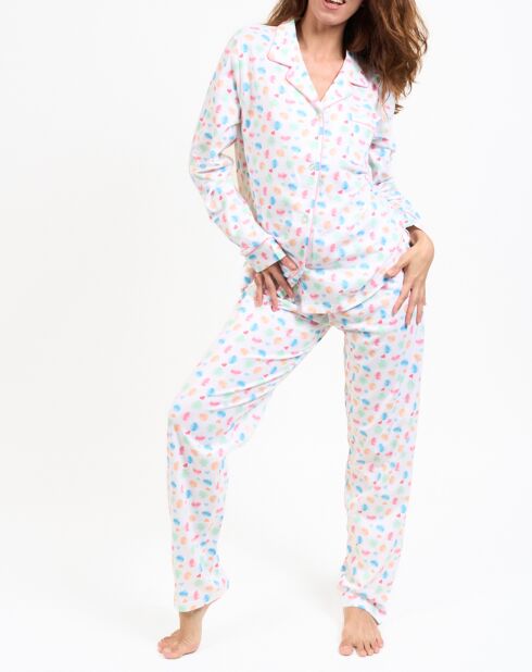 Pyjama haut manches longues & Pantalon blancs