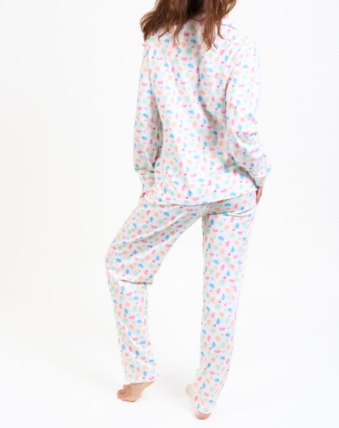 Pyjama haut manches longues & Pantalon blancs