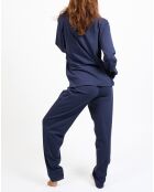 Pyjama haut manches longues & Pantalon bleu marine