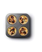 Moule à 4 Mini Tartes Antiadhésif noir - 26x26x3 cm