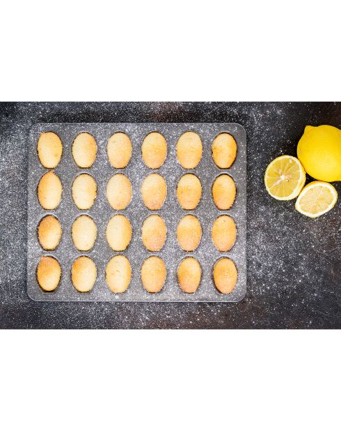 Mini moule à madeleine noir - 27.5x22x1.2 cm