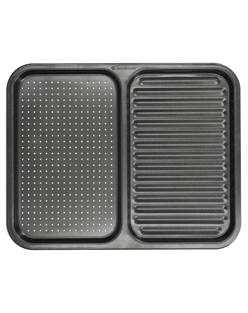 Plateau de Cuisson 2-en-1 gris - 39x31x1.5 cm