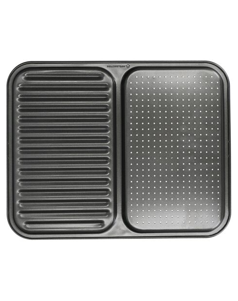 Plateau de Cuisson 2-en-1 gris - 39x31x1.5 cm