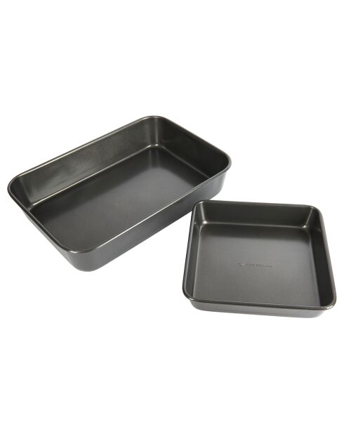 Set moule à rôtir et grande plaque à pâtisserie gris - 40x27.5x7.9 cm