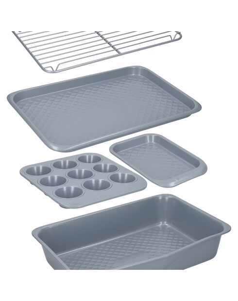 Set de Plats de Cuisson Empilables gris - 22.8x35.5x1.2 cm