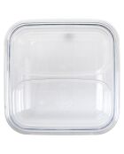 Boîte de conservation des aliments transparente - 15x15x8 cm