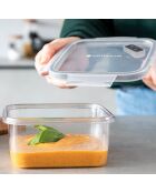 Boîte de conservation des aliments transparente - 15x15x8 cm