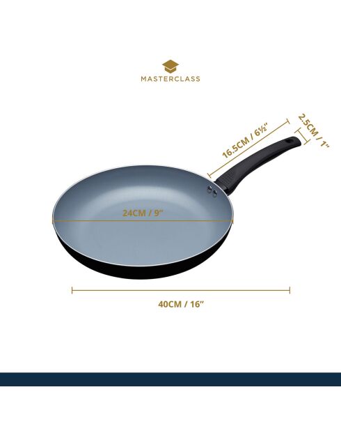 Poêle à frire à induction noire - D.30 cm