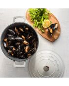 Cocotte moyenne avec couvercle crème - 4 L