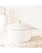 Cocotte moyenne avec couvercle crème - 4 L