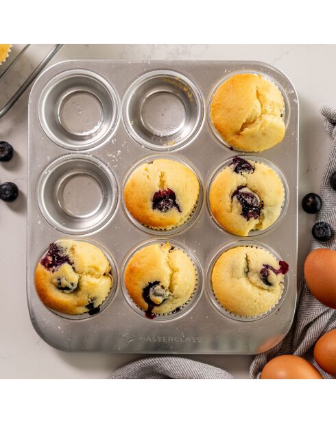 Moule à muffins Recycled Aluminium argenté - 24.4x22.4x2.4 cm