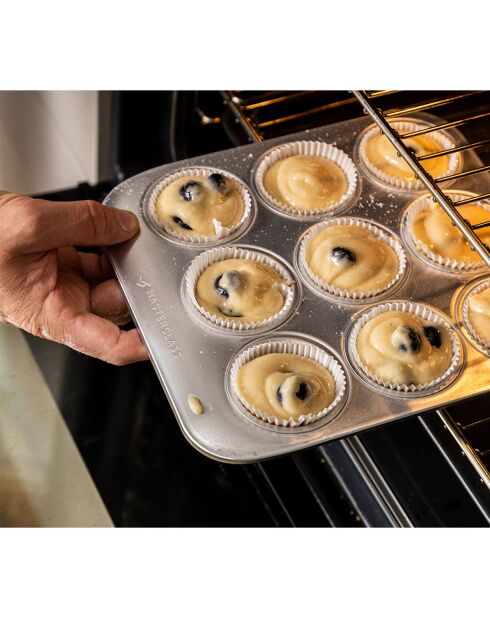 Moule à muffins Recycled Aluminium argenté - 24.4x22.4x2.4 cm