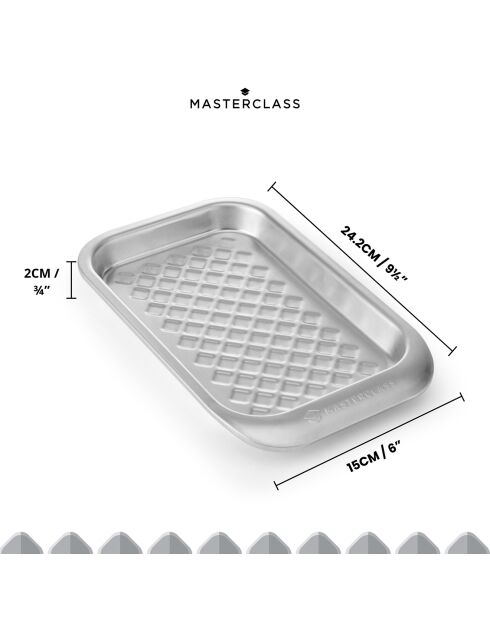 Petite plaque à pâtisserie Recycled Aluminium argentée - 24.1x15.1x2 cm