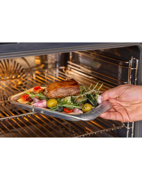 Petite plaque à pâtisserie Recycled Aluminium argentée - 24.1x15.1x2 cm