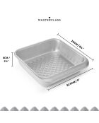 Plat à gâteaux carré Recycled Aluminium argenté - 24.1x22.3x5.7 cm