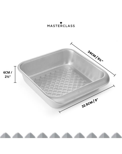 Plat à gâteauxcarré Recycled Aluminium argenté - 24.1x22.3x5.7 cm