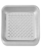 Plat à gâteaux carré Recycled Aluminium argenté - 24.1x22.3x5.7 cm