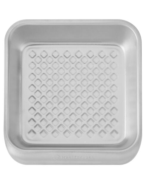 Plat à gâteaux carré Recycled Aluminium argenté - 24.1x22.3x5.7 cm