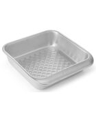 Plat à gâteaux carré Recycled Aluminium argenté - 24.1x22.3x5.7 cm